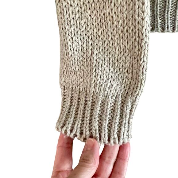 One Step Up VTG Hand Knitted Ramie Sweater Tan Blue Fair Isle Sweater Size LARGE - Picture 5 of 7